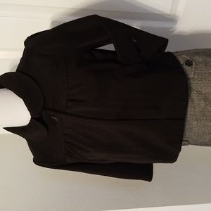 Glittery Fully Lined Black Crop Jacket S Button Back Detail